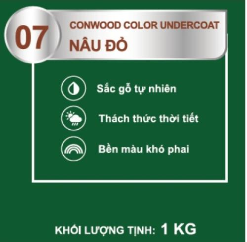 CONWOOD COLOR UNDERCOAT 07 NÂU ĐỎ 1KG